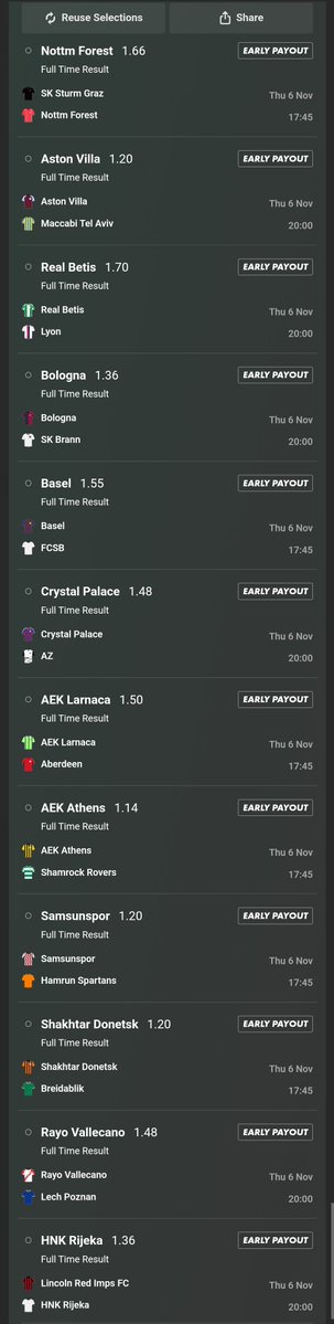 ProEdgeTips's tweet image. 🎯 Thursday European Acca (Europa &amp;amp; Conference League)

We’ve built a solid value-backed accumulator for tonight’s European fixtures 

A strong mix of form, home advantage &amp;amp; motivation across both competitions.

If this Lands, I’ll give £500 to 3 lucky people...