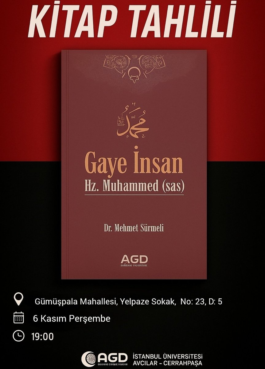 iucagd's tweet image. Bugün akşam saat 19.00&apos;da öğrenci evimizde &quot;Gaye İnsan&quot; kitabımızın tahlili olacaktır müsait olan kardeşlerimizi bekleriz.
