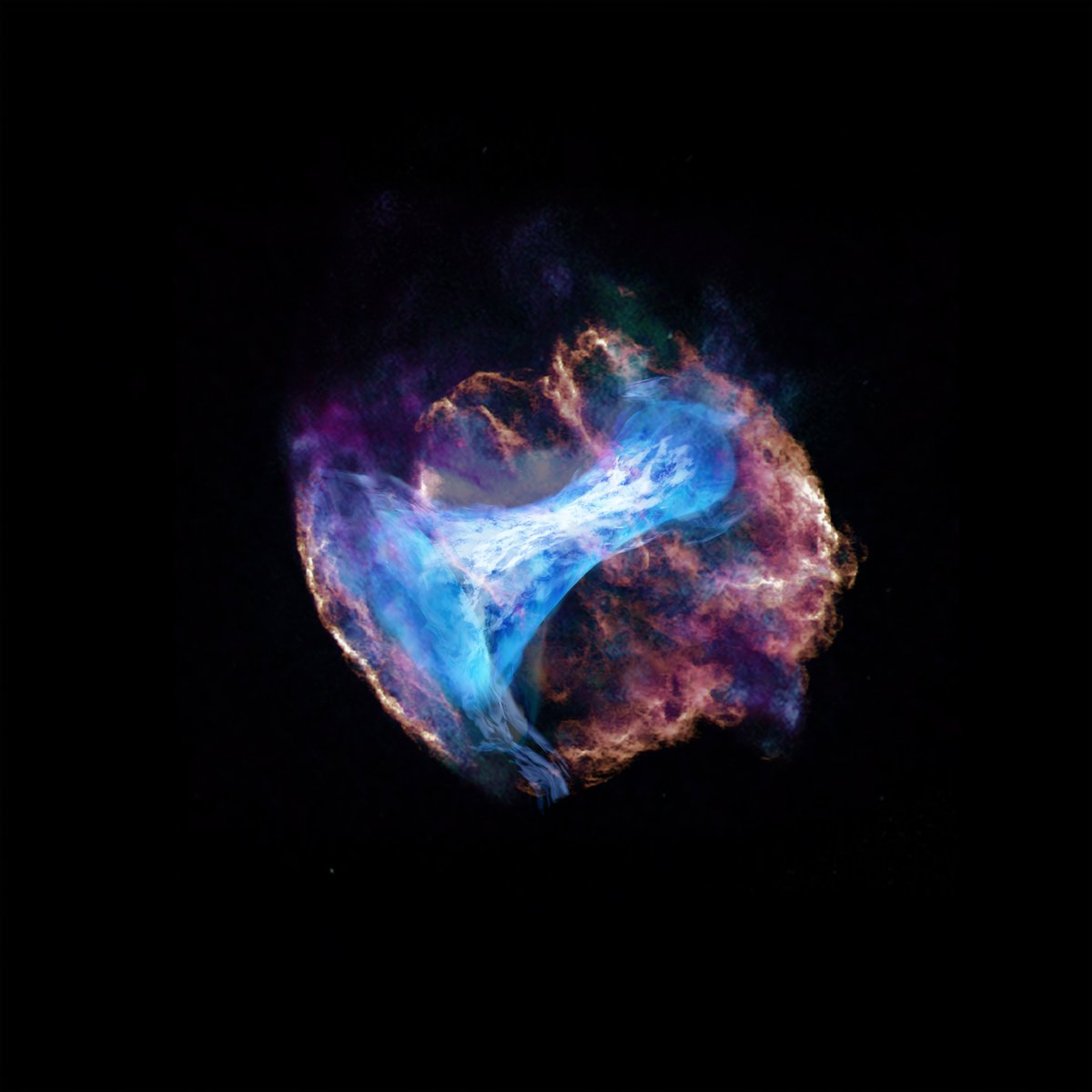 XRISM_jp's tweet image. The supernova remnant W49B isn’t a sphere—it’s a bipolar blast! 💥 

Using Resolve onboard XRISM, we found iron-rich gas racing toward and away from us at ~300 km/s, revealing a new twist in how massive stars explode.

#NASA #ESA #SRON