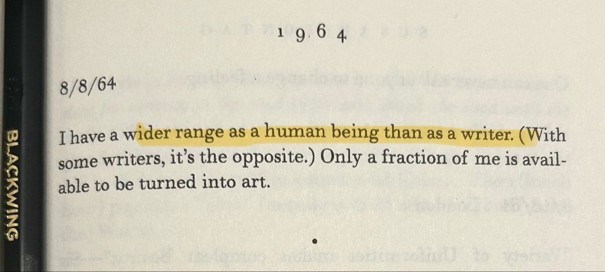 SatireRedacted's tweet image. Sontag agonizing over the ethical position of the writer (who they privately are and how they relate to others) confronting the call of an aesthetic imperative (the writerly self) already curtailed by the neuroses of the all-too-human.