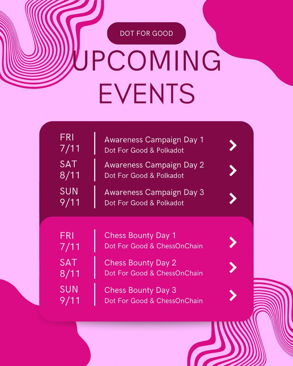 DOTFORGOOD's tweet photo. 🧵 Thread: DOTFORGOOD × Polkadot Awareness Campaign
Let’s go! 🚀
A 3-day journey to explore how Polkadot connects chains and changes lives.
#DOTFORGOOD #Polkadot #Web3
Other guest speakers will be announced https://t.co/gtO3ZDdWJJ