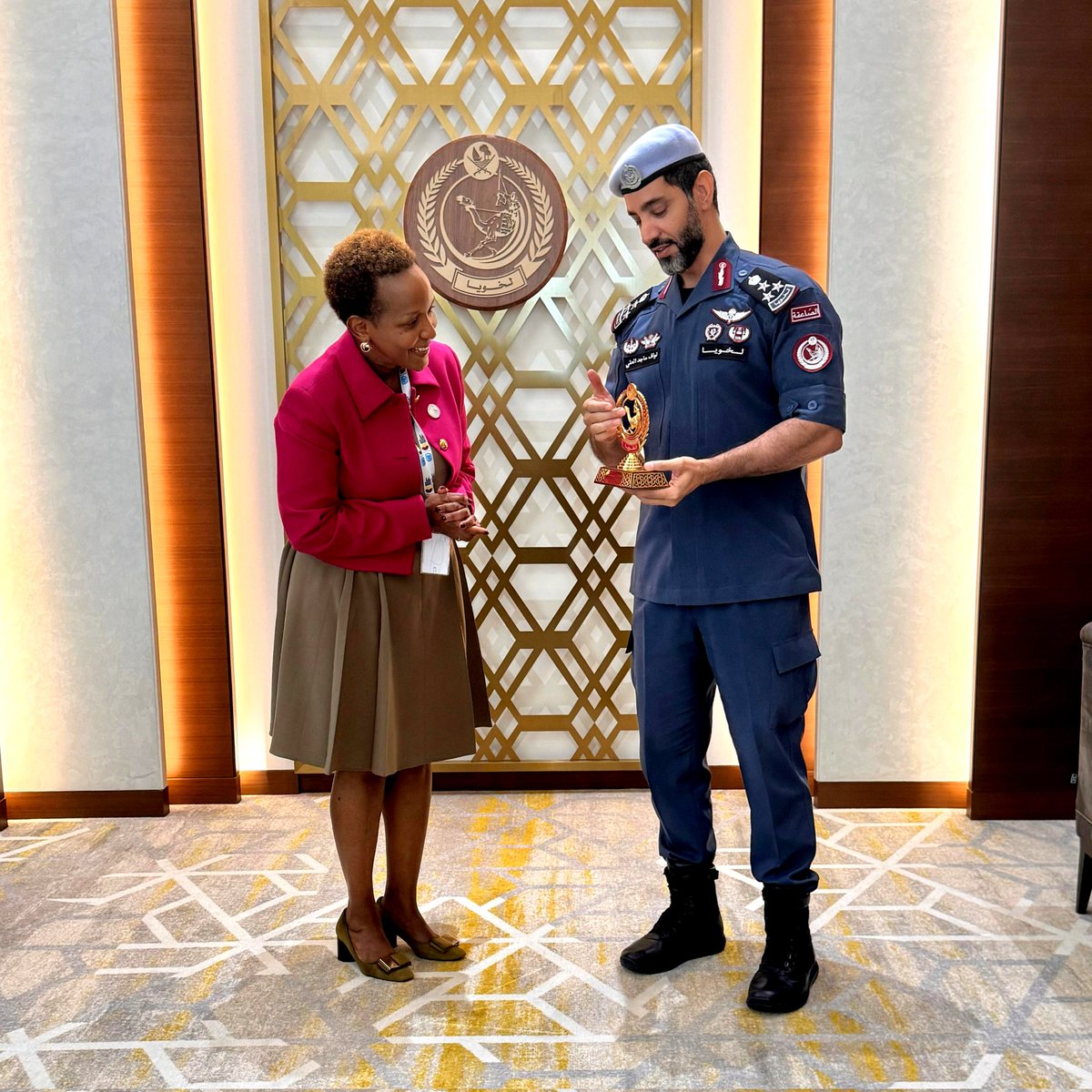 Honoured to meet Brigadier General Nawaf Majid Al Ali 🇶🇦 and grateful for the warm reception.

Qatar’s commitment to disaster response reflects deep humanitarian values.

<a href="/UNOCHA/">UN Humanitarian</a>, through @INSARAG, is working with Lekhweya to build capacity, share expertise and save lives.