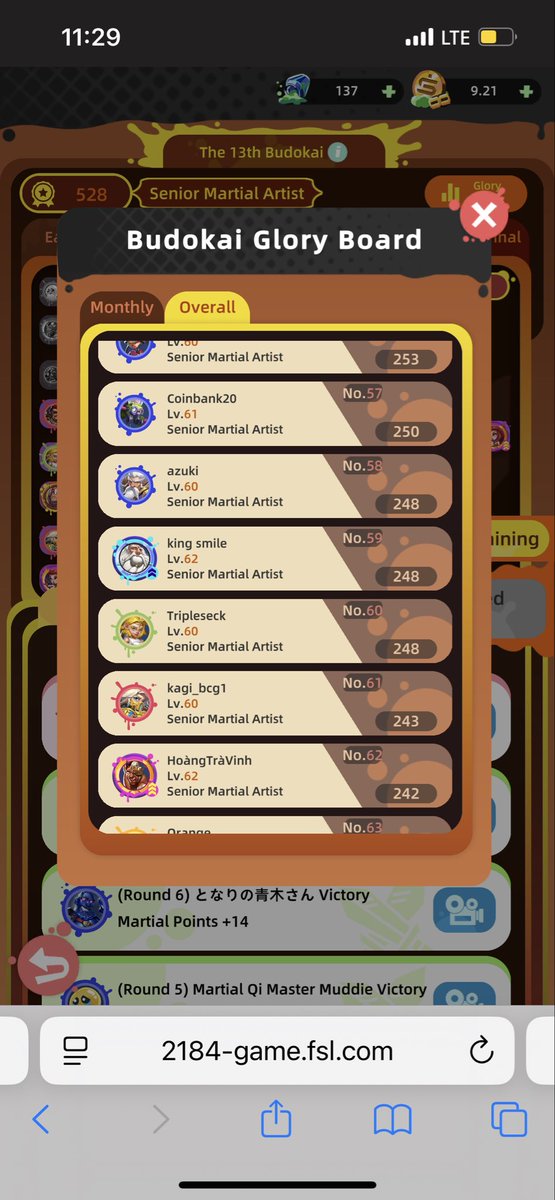 numan_kadir's tweet image. 🥋 #2184Game The 13th Budokai
Southern Region — Top 4 Finish! 💪🔥
Overall Rank: #57 Senior Martial Artist ⚔️
@2184Official #2184Game #Budokai