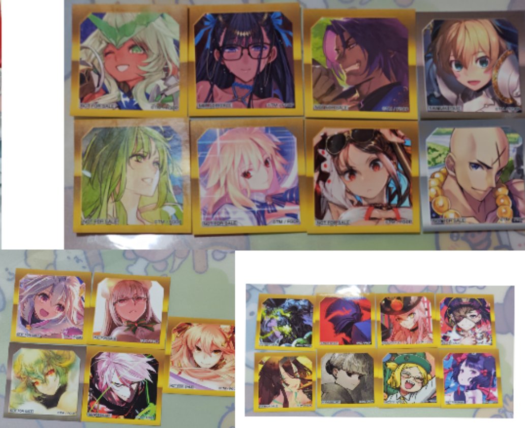 CBLxWKDvyo3QS6H's tweet image. 【交換】FGO Fate 最終再臨展 入場特典 ステッカー 特典

譲：
アンドロメダ、紫式部、ビーマ、ガレス、アルクェイド、虞美人、胤舜、項羽、ランスロット、コヤンスカヤ、蘭丸、北斎、紅葉、バニヤン、千利休、鈴鹿、カルナ、パリス、ナイチンゲール、イリヤ、アビゲイル、カーマ、ジャンヌダルク→