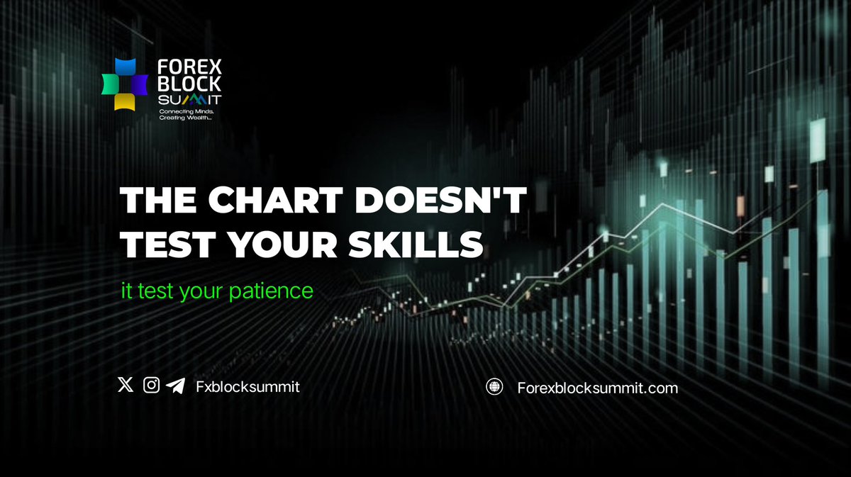 The chart has no emotion.
It’s not testing your skill, it’s testing your patience.
Only the calm wins

As always, here’s our telegram for updates t.me/forexblocksumm…

#ForexBlockSummit #ForexEducation #DisciplineWins