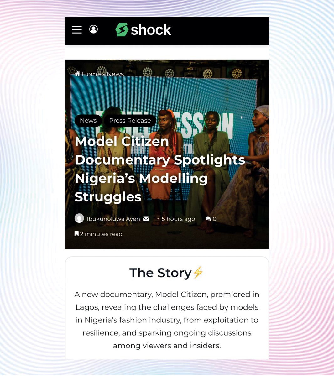 AniyotaMedia's tweet photo. We recently got featured on @shockng. Now more than ever, the world needs to hear the model story. Thanks to @shockng for amplifying our voice.
If you are yet to watch the documentary, please do. Link in bio!
#ModelNotAMannequin #Aniyota #modelcitizen https://t.co/ysZ98ZWpUl