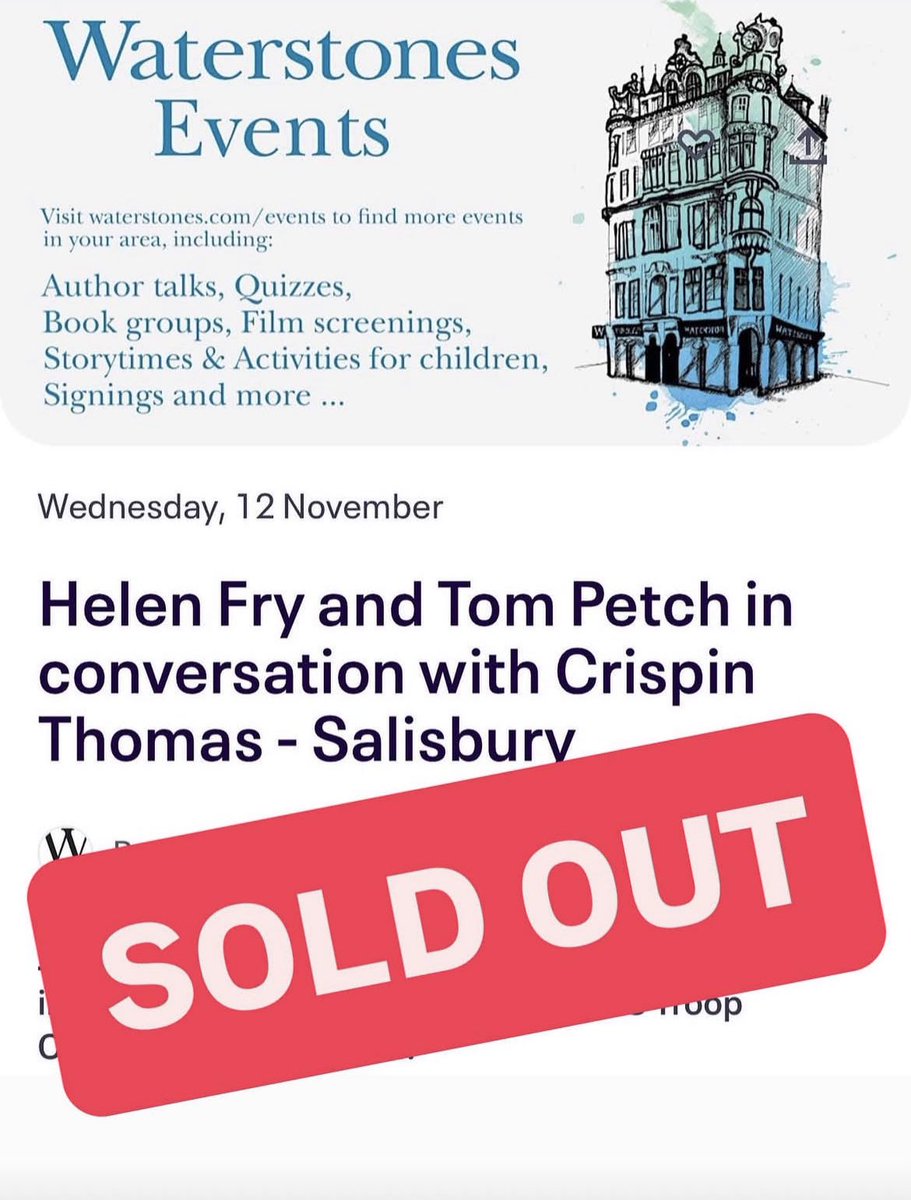 DrHelenFry's tweet image. Next Wednesday!

Waterstones Salisbury with Former SAS Commander @TomDCPetch: