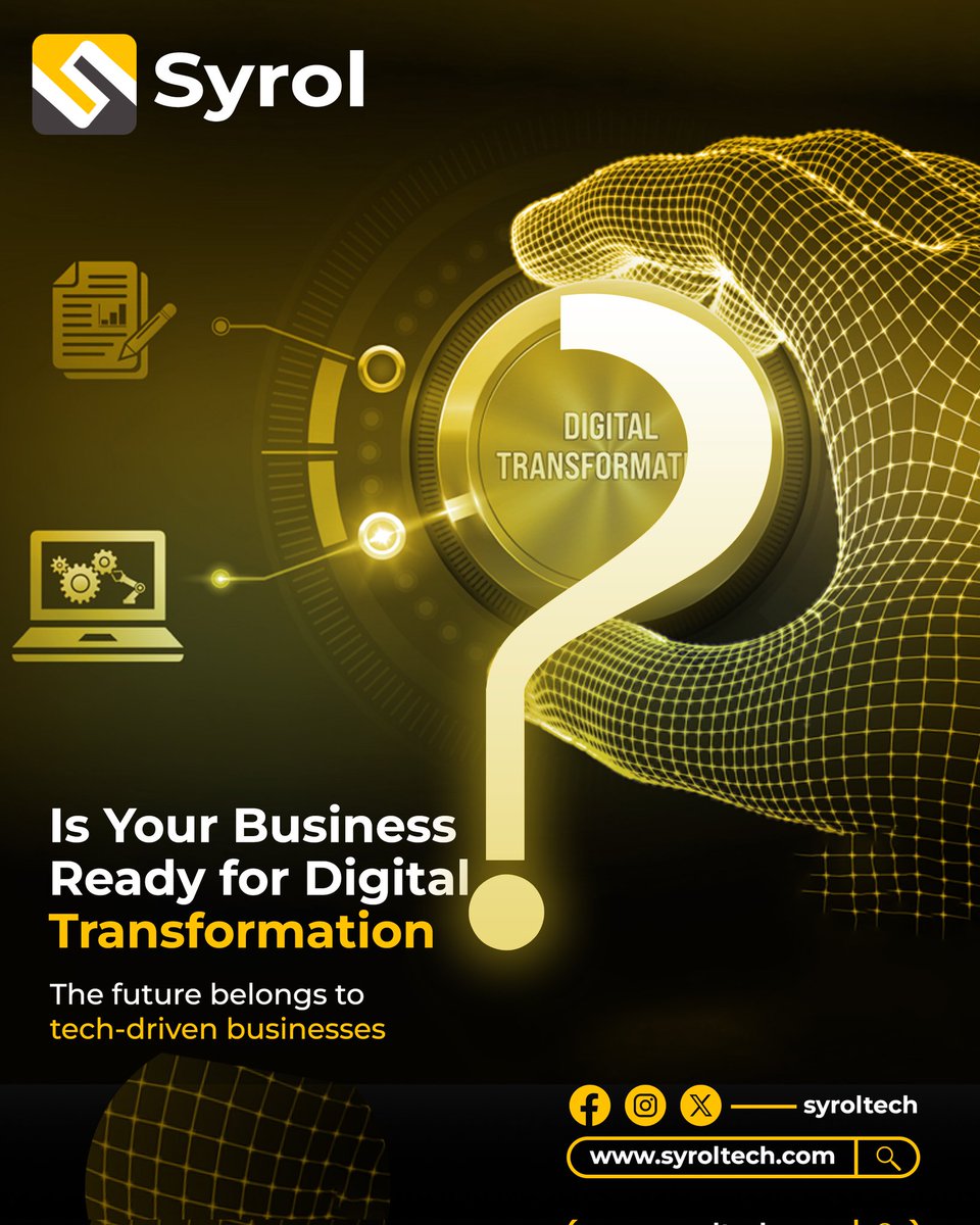 syroltech's tweet photo. Your business deserves the power of innovation.
Let Syrol drive your digital transformation fast, secure, and future-ready. 

🌐 https://t.co/SZb9E9nB8V
#WeAreSyrol #DigitalTransformation #TechDrivenNigeria https://t.co/gK1CnsCg0o