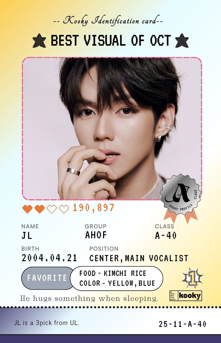 kooky__official's tweet photo. πMonthly Position Ranking | #BestVisual_Oct
β
γ»γ»γ»γ»β
γ»γ»γ» #AHOF #JL #μν #μ μ΄μ γ»γ»γ»β
γ»γ»γ»γ»β
π #KookyProfile
π
Spacial Class - A Class
π£ Check out your artist's profile!
πhttps://t.co/XL3TTmUrDo https://t.co/65xDcGi2jj