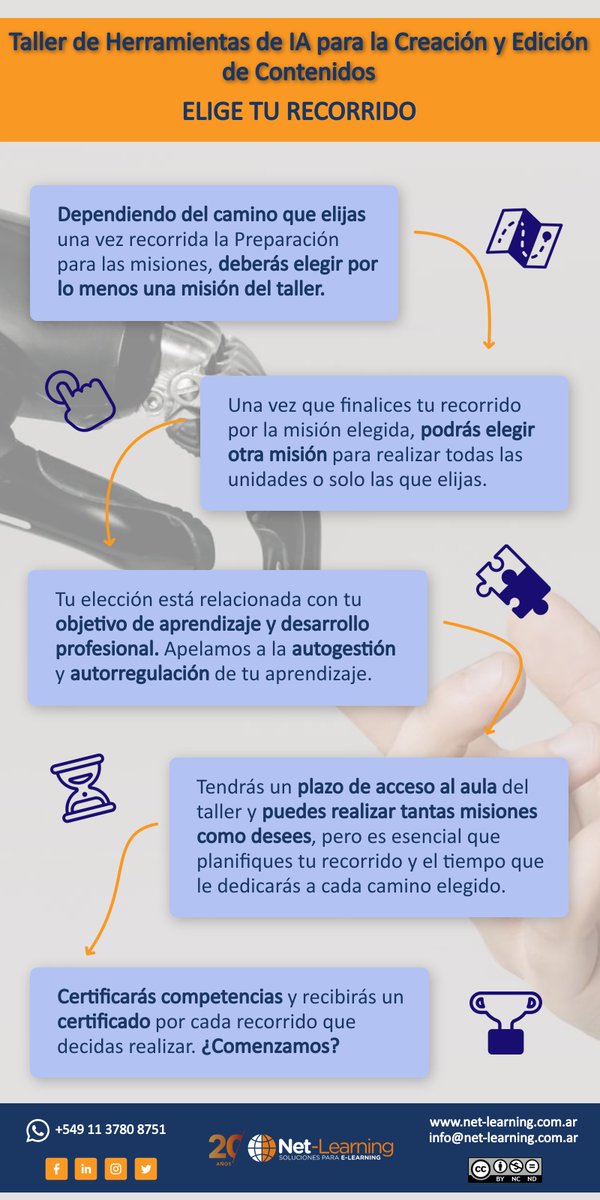 🙌🏻 ¿Buscas un curso que no sea aburrido y rígido? Te presentamos una experiencia de aprendizaje única, donde aprenderá a crear contenidos innovadores con #IA a tu propio ritmo. Elige tu propia aventura y domina las herramientas que necesitas:  net-learning.com.ar/blog/elige-tu-… 

#formación