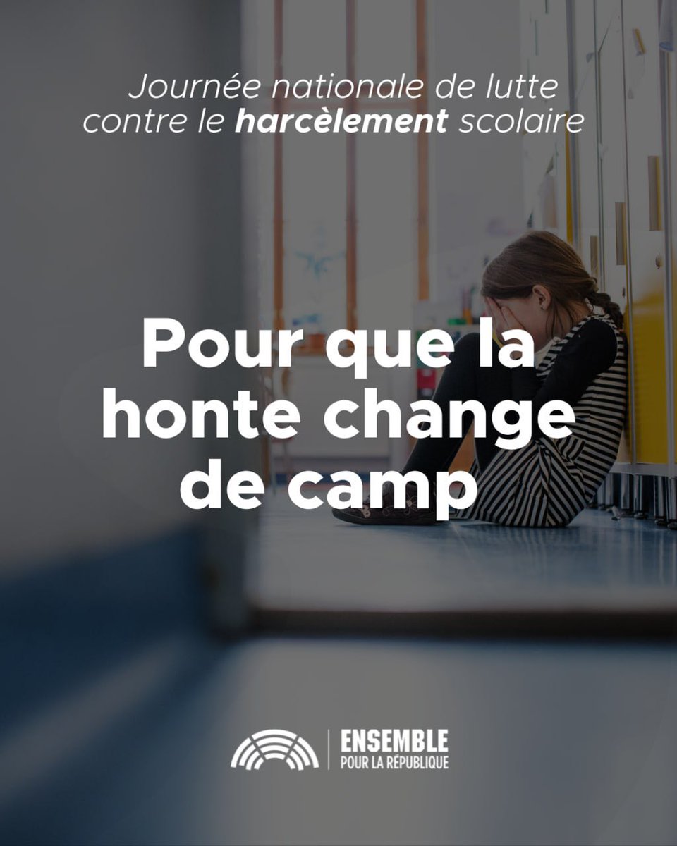 L’école doit être un lieu d’épanouissement, d’apprentissage et de respect.

Le harcèlement n’y a pas sa place. Ni ici, ni sur les réseaux sociaux. Ni ailleurs.

Pour que la honte change de camp, nos députés restent mobilisés en cette Journée nationale de lutte contre le