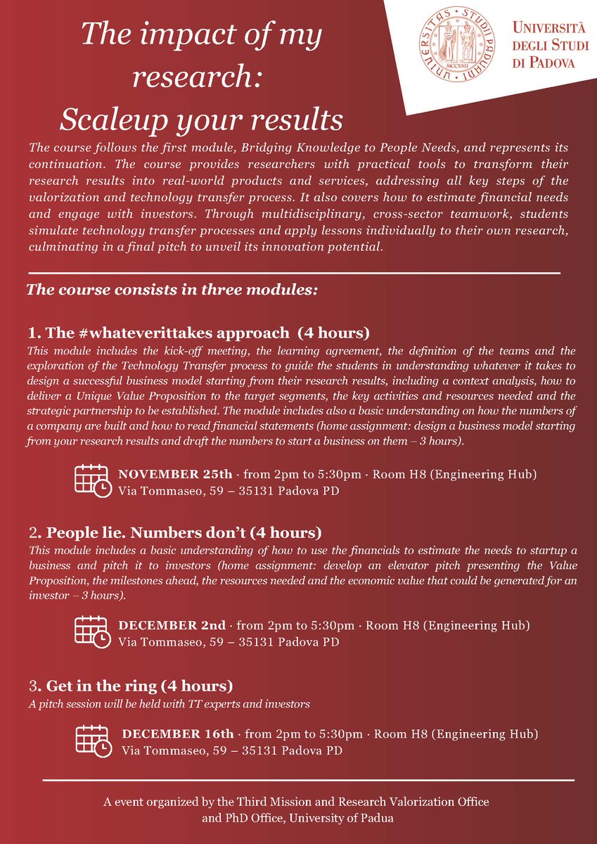 Knowledge Val. & Acad. Entrepreneurship Unipd tweet media