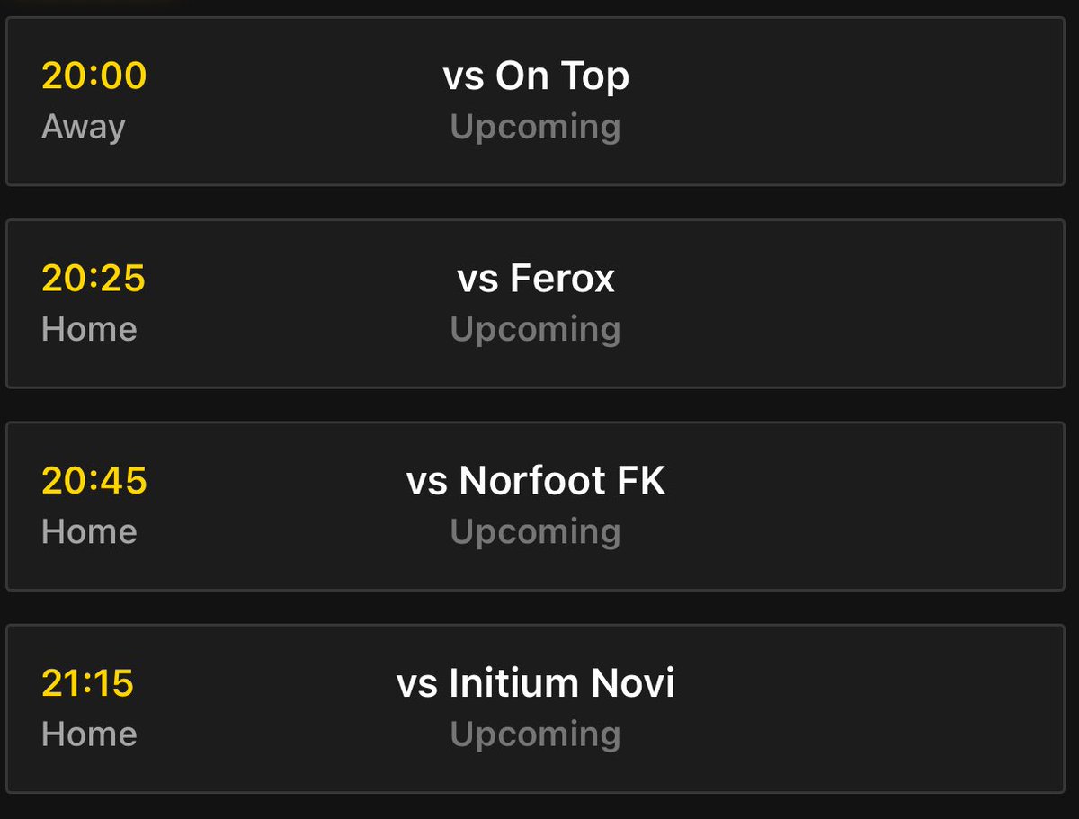 We go again tonight with some big games. We have had to make a change due to availability but we are confident we can compete and get more points on the board. <a href="/VPGUK/">VPG United Kingdom</a> <a href="/VPGEurope/">Virtual Pro Gaming | Europe</a> <a href="/OfficialVPG/">Virtual Pro Gaming</a> 

<a href="/OnTopFIFA1/">OnTop</a> <a href="/FeroX_eSports/">FeroX-eSports</a> <a href="/NorfootFK/">Norfoot FK</a> #InitiumNovi