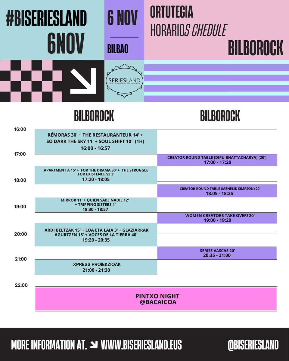 Gaur- Hoy 📍Bilborock 16:00-21:15 
Proyecciones-Mesas redondas 
DOAINIK- GRATIS