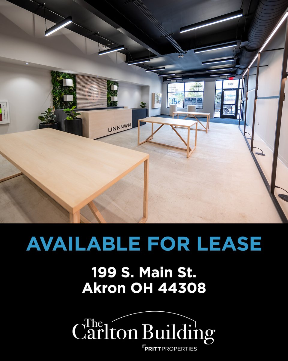 PrittProperties's tweet photo. The Carlton Building has apx. 3,500 sq. ft. of first-floor retail space available now in downtown Akron — right across from Lock 3. https://t.co/REis512alm