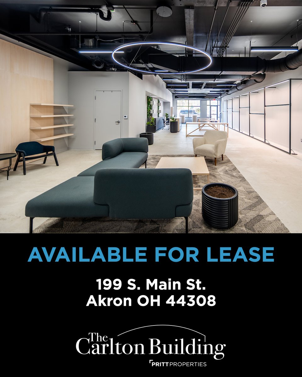 PrittProperties's tweet photo. The Carlton Building has apx. 3,500 sq. ft. of first-floor retail space available now in downtown Akron — right across from Lock 3. https://t.co/REis512alm
