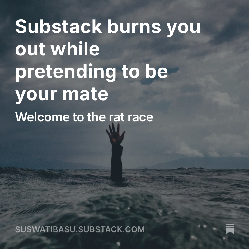 HowToBe247's tweet image. This is probably relevant for every platform, but I can’t be the only one dying a death trying to keep up with social media...

open.substack.com/pub/suswatibas…

#essay #socialmedia #substack #WritingCommunity