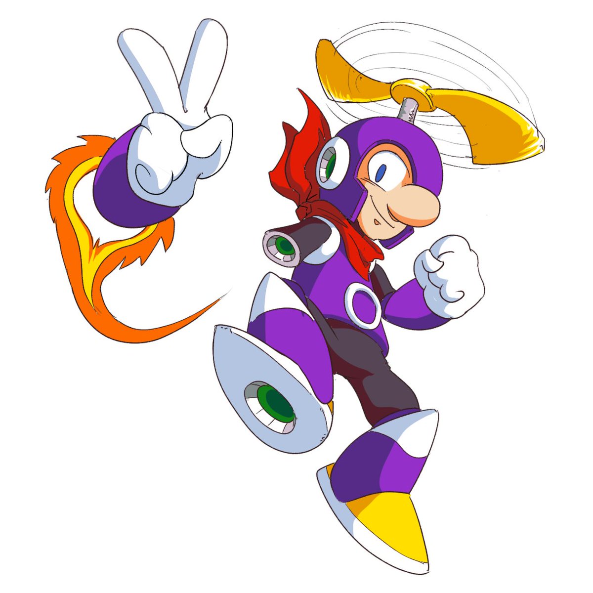Ray Man is an aviation robot that uses his detachable arms to calculate the route of the flight paths and guide stray airplanes when airline  communication is down. He can also use it to punch enemies in the face!

#megaman #rayman