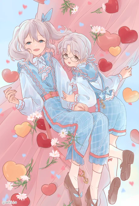 2月の全艦東へ!で持って行ったポストカード 鹿島さんと平戸ちゃん