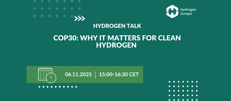 H2Europe's tweet image. 📢STARTING SOON: Our #H2Talk on #COP30 and its relevance for the #hydrogen sector.

Still time to join the webinar and hear our high-level speakers discuss global cooperation on #climate 👉hydrogeneurope.eu/events/?he_eve…

See you in a moment!