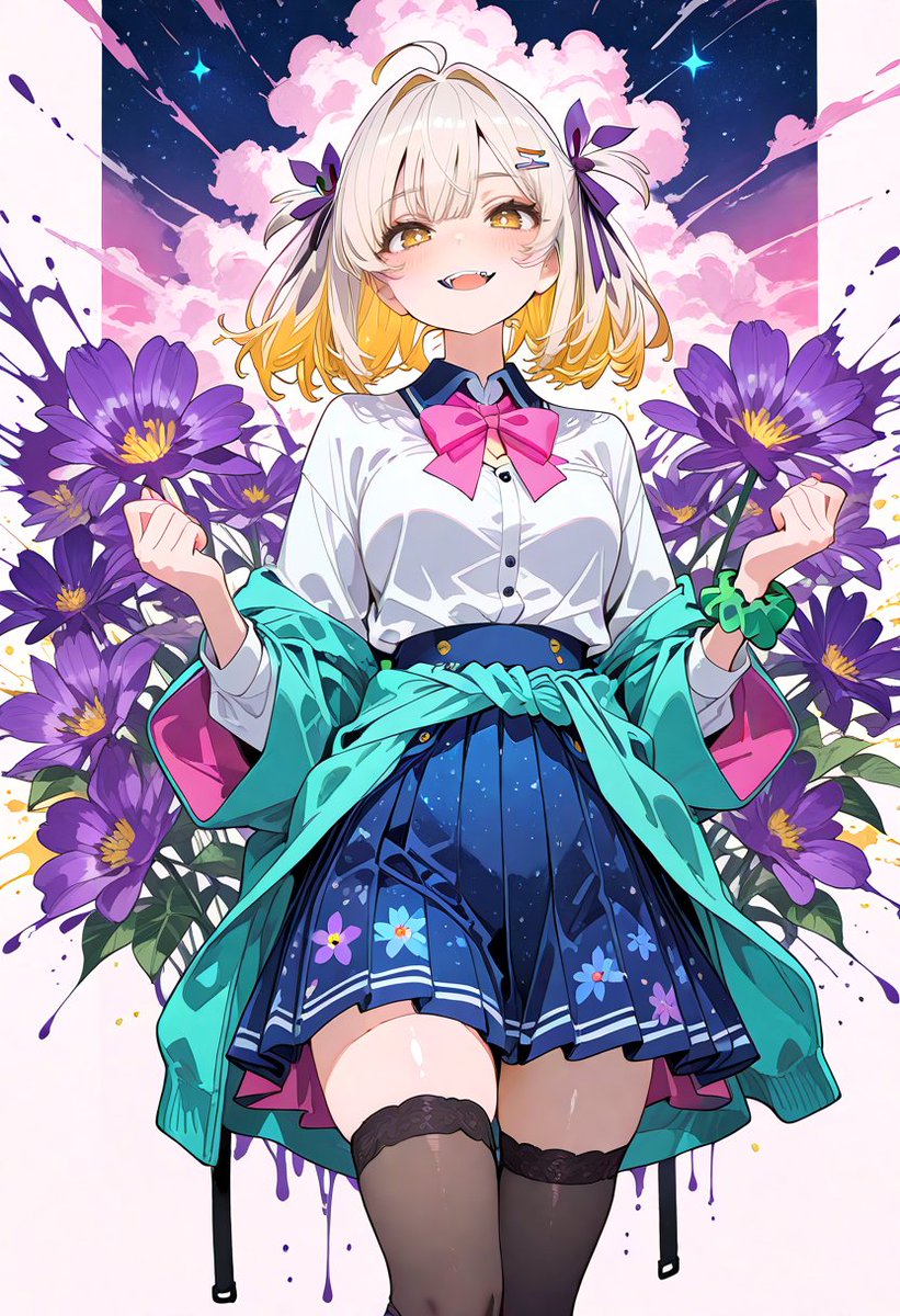 AI_Dreamy_Girl's tweet image. 気温の変化が激しいですね
体調には気を付けて

#AIイラスト #少女 #花