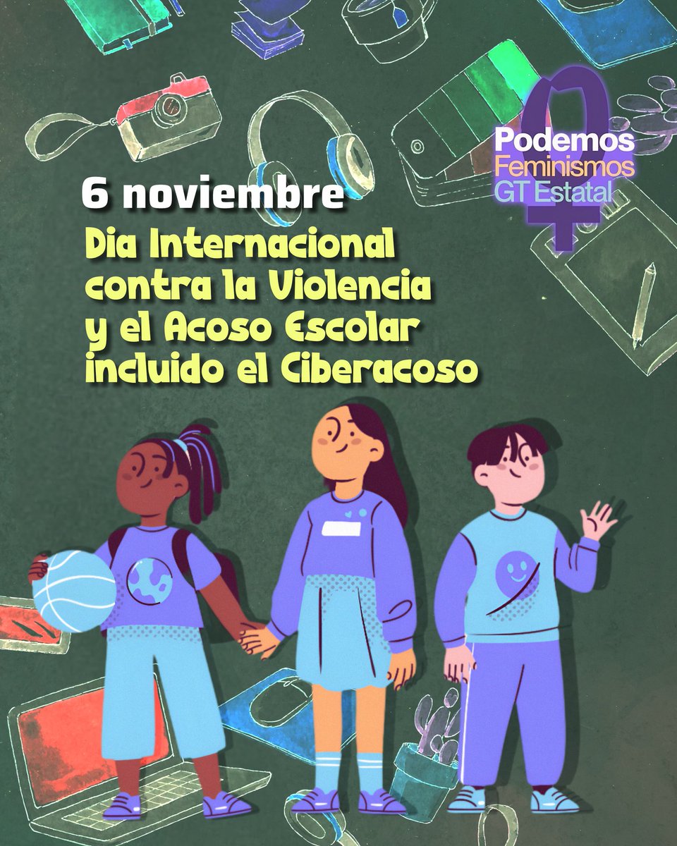 📅 6 de noviembre | Día Internacional contra la Violencia y el Acoso Escolar, incluido el Ciberacoso

🏫 En nuestras aulas no caben ni el miedo, ni la humillación, ni el silencio.
🚫 El acoso escolar no es “cosa de menores”: es una forma de violencia que refleja las desigualdades
