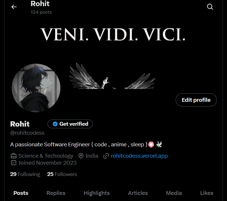 rohitcodess's tweet image. finally getting at 25😁