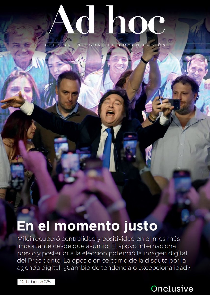 EN EL MOMENTO JUSTO ⏳

Milei recuperó centralidad y positividad digital cuando más lo necesitaba 📲

¿Cambio de tendencia o excepcionalidad?

Nuevo informe de conversaciones digitales! 🧵