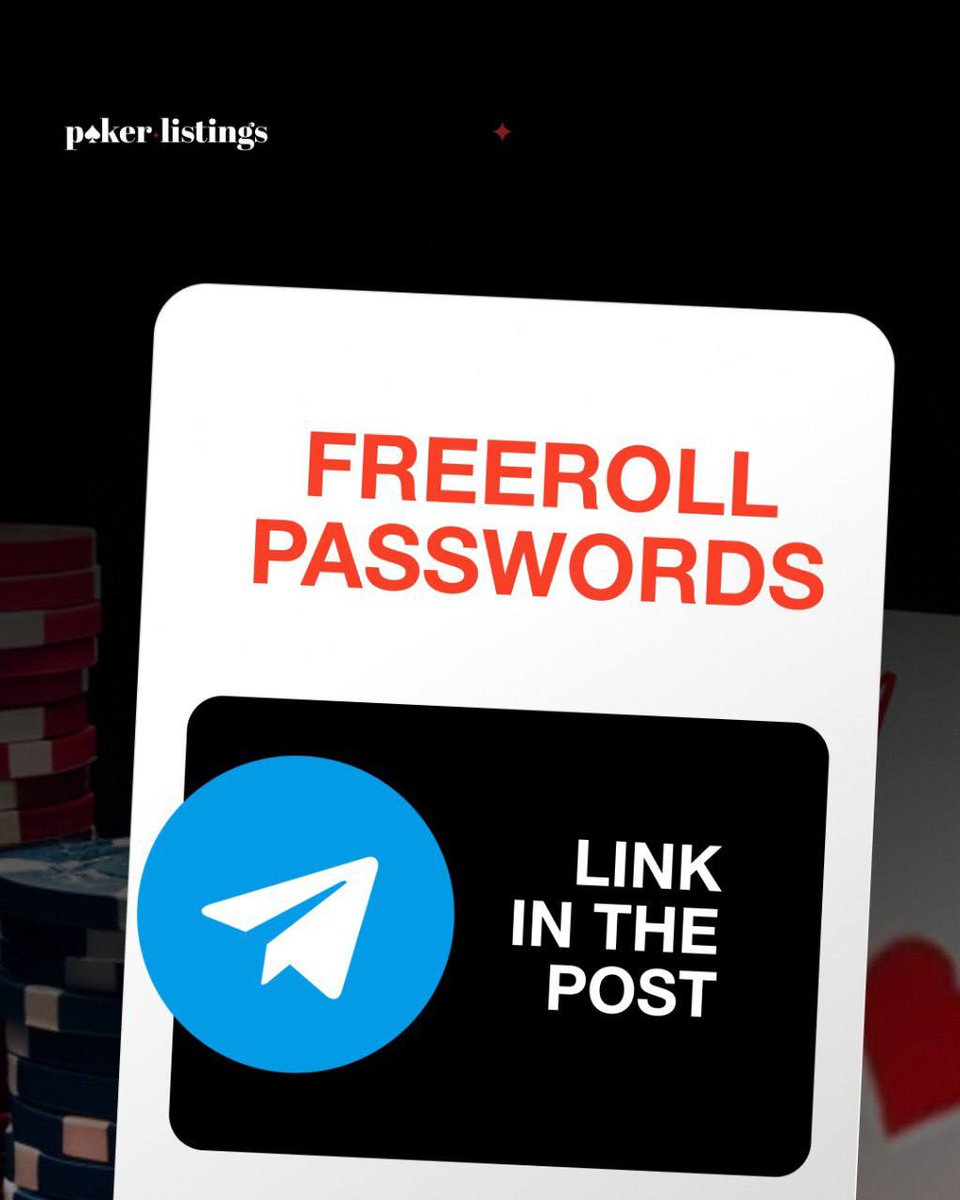 Freeroll passwords are already available on our Telegram channel and website.

Don’t miss out — jump right in!
t.me/+Ur_pKC0vnvI0N…

#Freeroll #PokerFreeroll #FreerollPasswords #OnlinePoker #PokerCommunity #PokerLife #PokerPlayers #PokerTime #PokerTournament #JoinNow