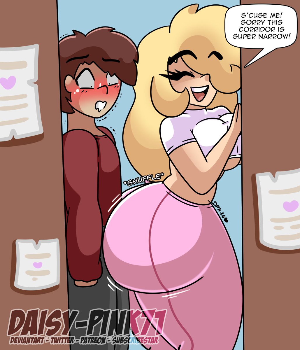 Commission! 
Daiz Squeezing past someone in a tight corridor.