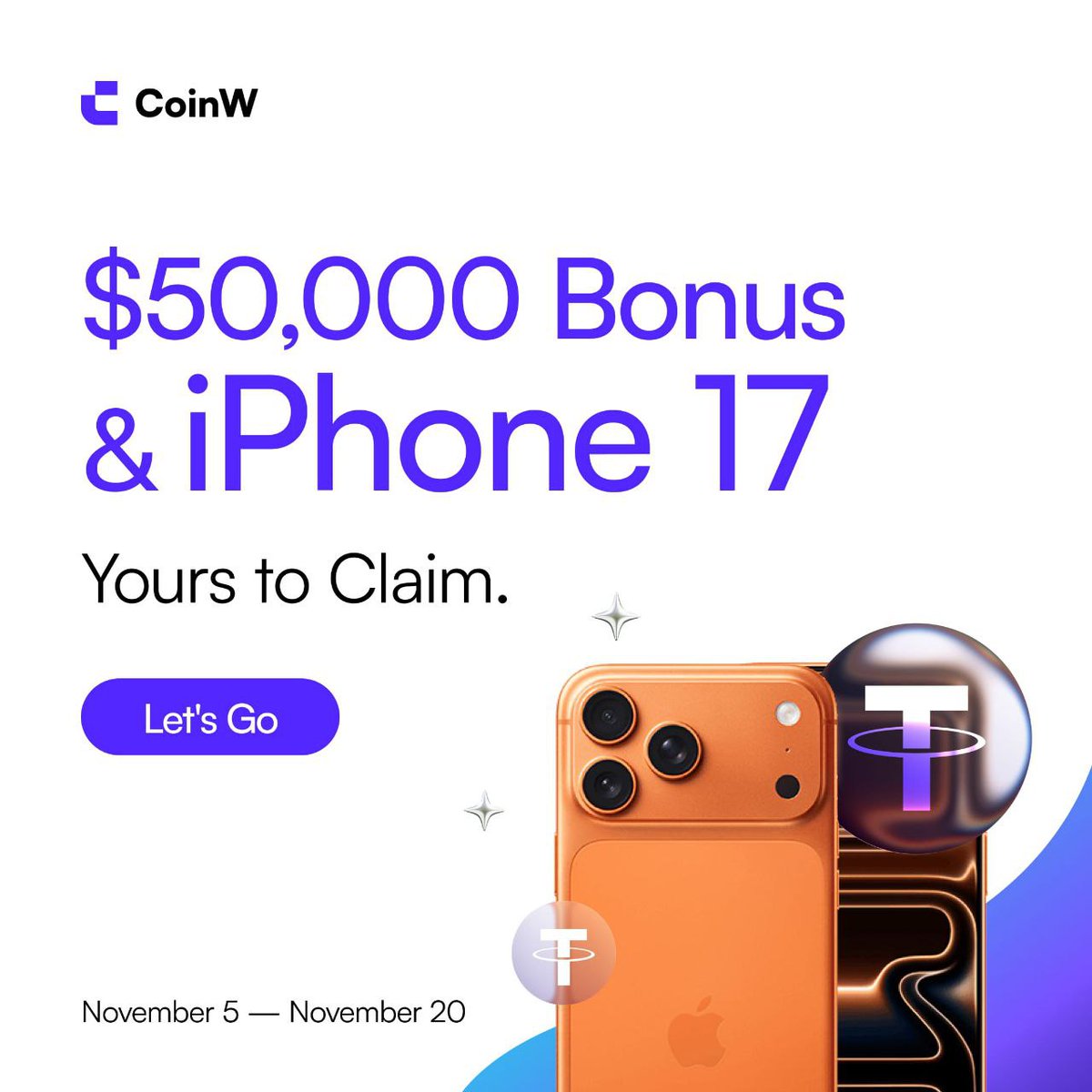 You gotta see this CoinW is basically giving away free money and a new iPhone. 💸

No, seriously. Their $50,000+ prize pool is live and it's easy to get in on.

Here’s your quick checklist to grab your share:

✔ Register → Get $100 Futures Bonus
✔ Retweet this post → Get $30