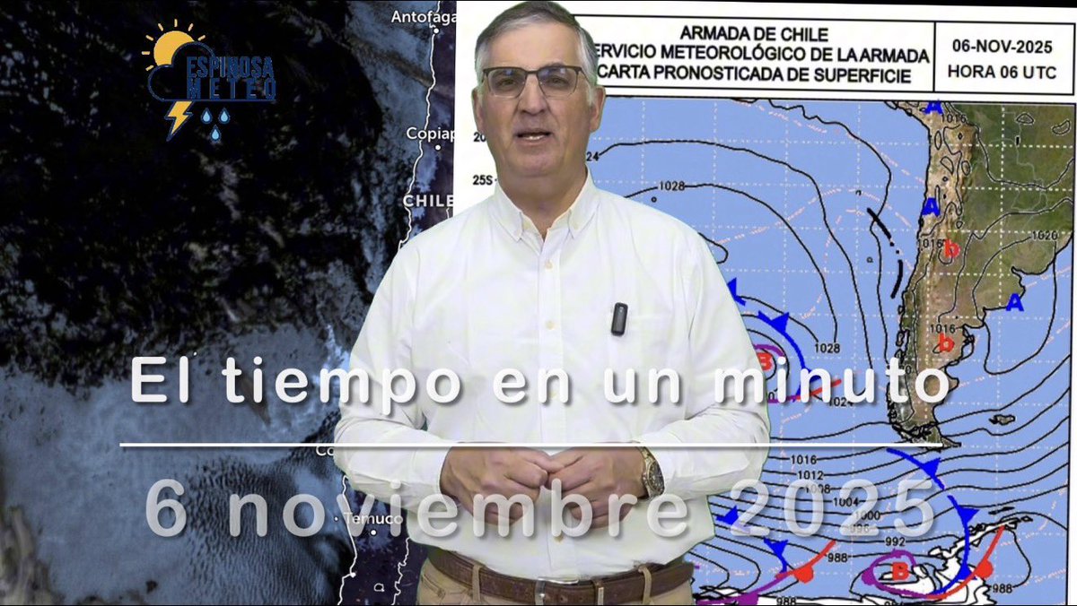 El tiempo en un minuto para hoy jueves 6 de noviembre de 2025, para la Región de Valparaíso y Santiago

youtu.be/XPlN-DE8zC8

Baja segregada en la zona central dejará chubascos y posibles tormentas eléctricas!!!

#Tiempo #Clima #Pronostico