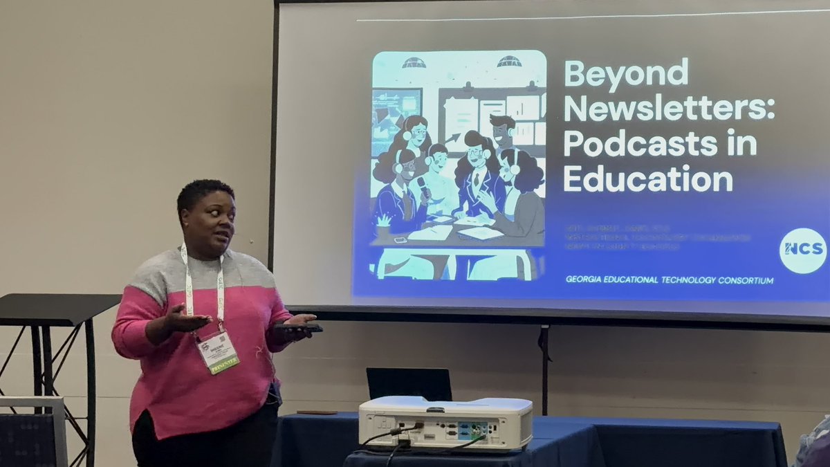 MrsMathTech's tweet image. @GaETConf  showed up to hear @shebriej share her vision made reality to move the needle in using Podcasts as a way of communicating with all stakeholders. #ITMS #podcast