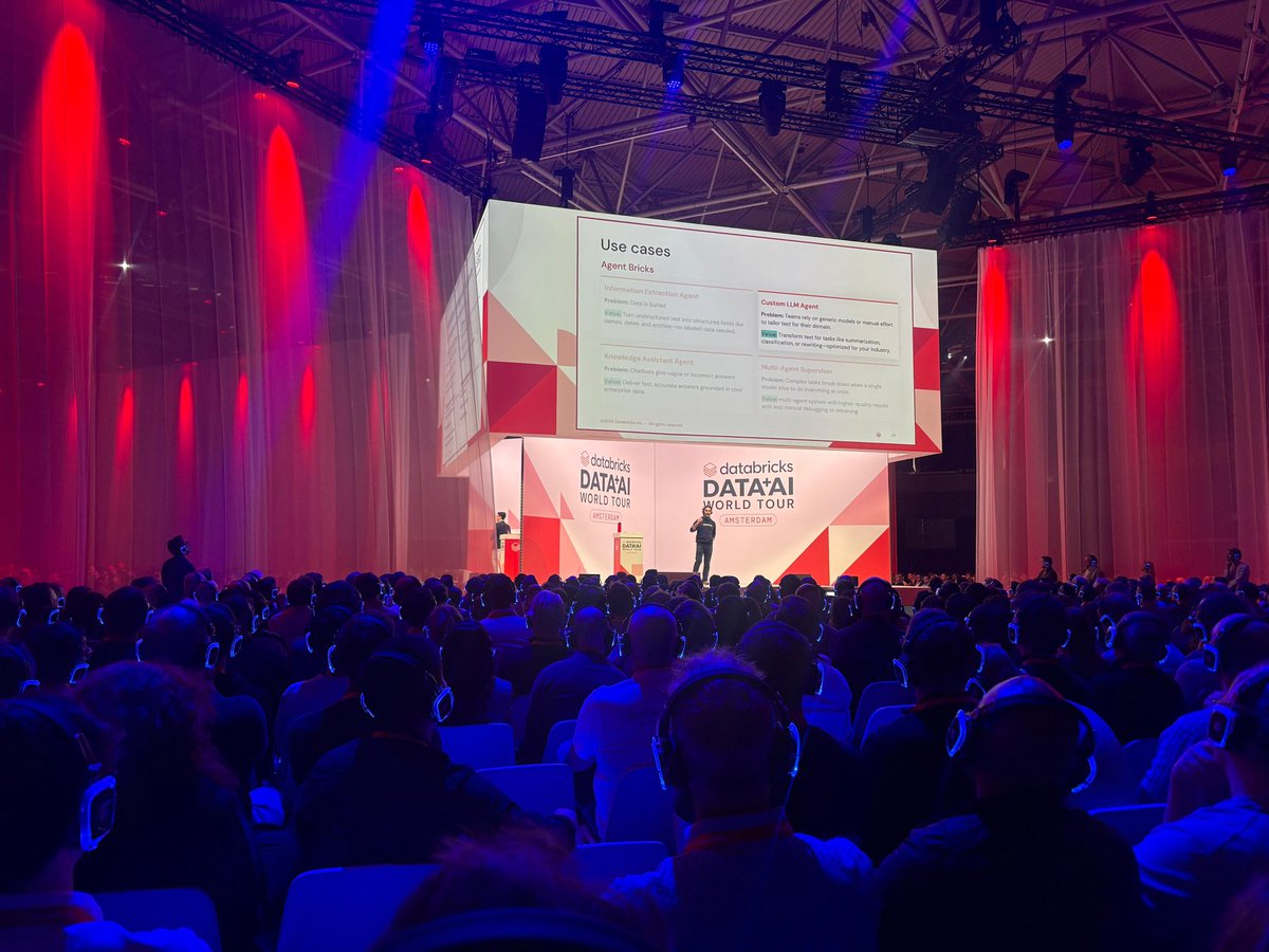 Data_AI_Summit's tweet image. We care about building a stronger data &amp;amp; AI community.

At #DataAIWorldTour Amsterdam, we’re empowering data practitioners and leaders to build the next generation of AI agents that accurately reason with your organization’s data, helping you optimize performance and efficiency.
