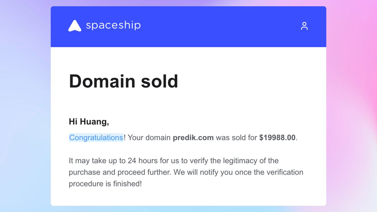 That's the magic of increasing your odds by adding domains to different marketplaces 🚀

I had my second sale on <a href="/spaceship/">Spaceship</a> with BIN yesterday. Funds already in my bank 👍

Thanks so much for the smooth services provided by <a href="/spaceship/">Spaceship</a> 🫡