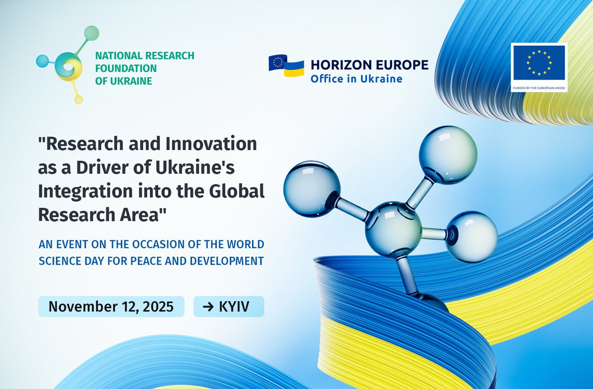 On the World #ScienceDay for Peace and Development🌍the NRFU invites you to the event “Research and Innovation as a Driver of Ukraine’s Integration into the Global Research Area”.

📆November 12, 2025
🗣English, Ukrainian
📍Hybrid format

📲Details: cutt.ly/gtqypjya