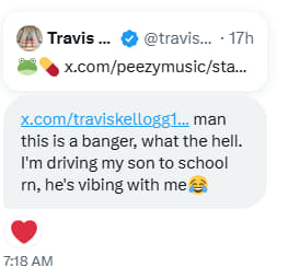 Just to show you guys that what you put out for public consumption MATTERS!
This individual was a complete stranger, UNTIL NOW!
This, while maybe small to you in scope, is one of the proudest moments I've had in this space.
Quality MATTERS
<a href="/peezymusic/">Peezy</a> <a href="/peezyethereum/">Peezy</a> $PEEZY
🐸💊