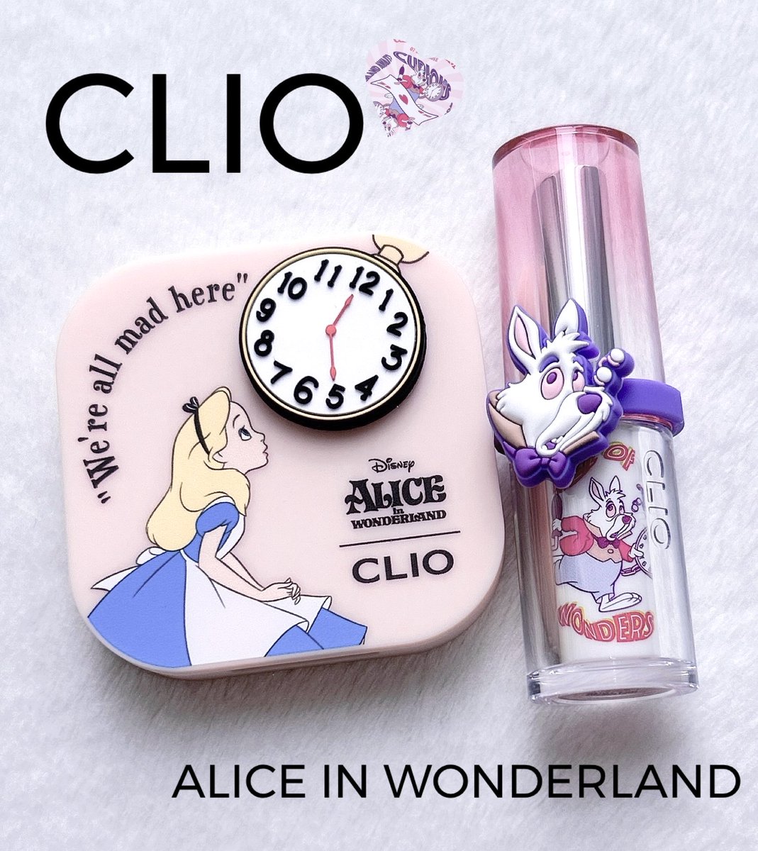 pino___16's tweet image. CLIOと不思議の国のアリスのコラボ🕰️🥀
好奇心溢れる物語から着想を得たプロアイパレットキューブはなめらかなテクスチャーでアイシャドウ以外にもチークやハイライトにも使える！クリスタルグラムバームはとろける蜂蜜のようなテクスチャーでツヤツヤ唇に仕上がるよ！！

 #PR #CLIO
@ClioCosmeticsJP