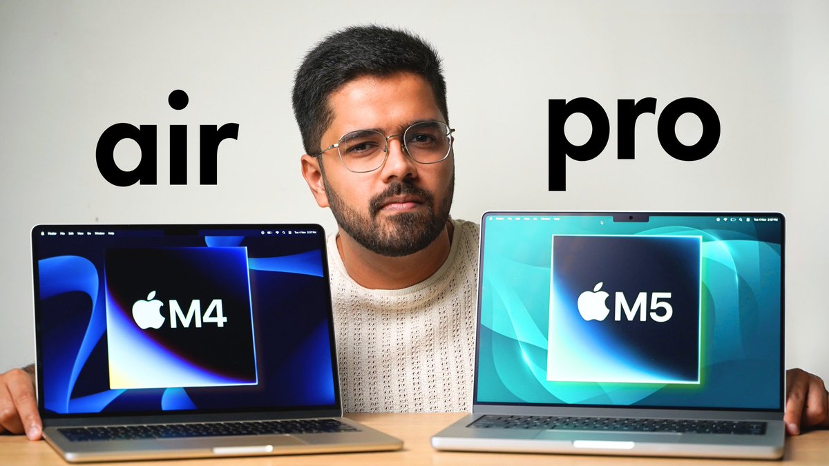 technolobeYT's tweet image. M4 MacBook Air Vs M5 MacBook Pro: Which One To Get?

Find out by watching my video 
youtu.be/9dAFpCpk5ko