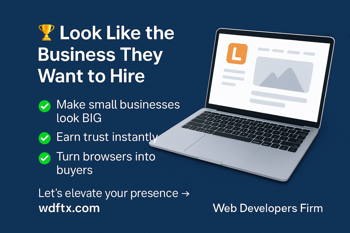 DevelopersFirm's tweet photo. People don’t hire the best business — they hire the one that looks the best. https://t.co/teMZBb34vv #WebDesign #Houston #Credibility https://t.co/fPt6GY1okO