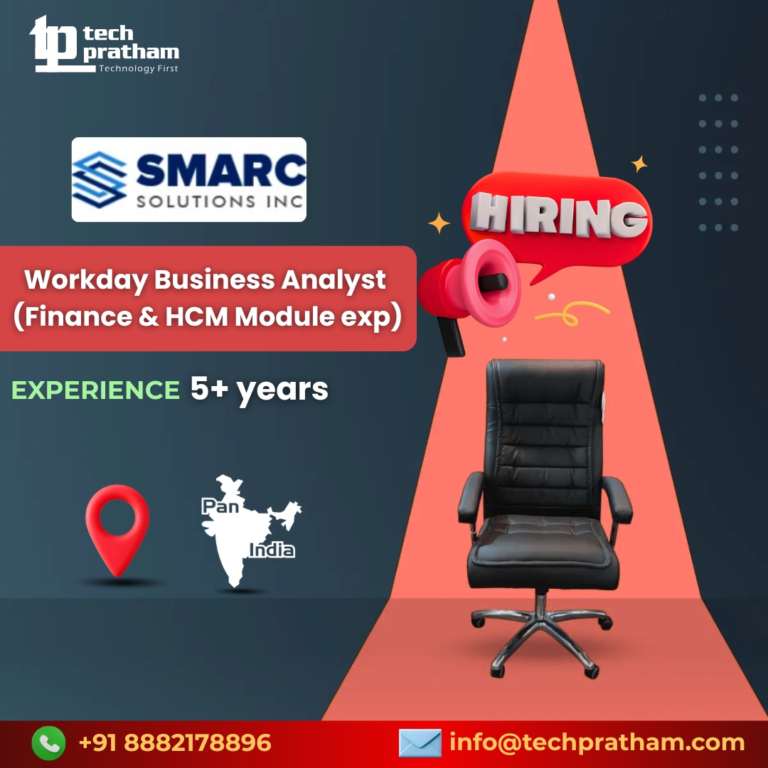 TechPratham_'s tweet image. 🚨 We’re #Hiring!
Join #TechPratham &amp;amp; #SMARCSolutions as a Workday Business Analyst (Finance &amp;amp; HCM) 💼
📍 Pan India | 5+ yrs exp
📩 info@techpratham.com
#WorkdayJobs #BusinessAnalyst #CareerGrowth #WorkdayExperts #HiringAlert #WorkdayCareer #JobOpening #WorkdayFinance #WorkdayHCM