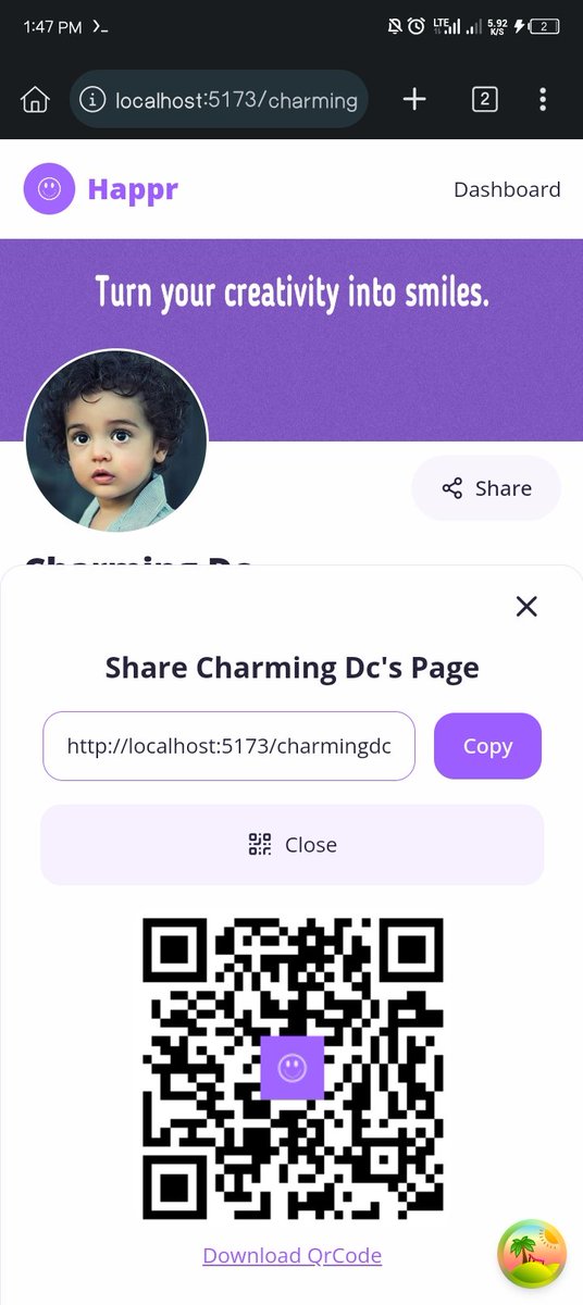 Charmingdc01's tweet image. Still cooking @happrhq  with @TuoyoS26091 🔥

Just finished designing the last page and added QR code generator so users can share their pages easily.
Moving into the functional phase, time to bring the UI to life.

Before 🫲🏽🫱🏽 After