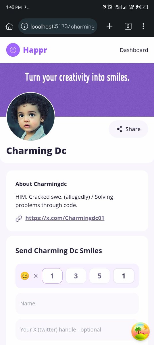 Charmingdc01's tweet image. Still cooking @happrhq  with @TuoyoS26091 🔥

Just finished designing the last page and added QR code generator so users can share their pages easily.
Moving into the functional phase, time to bring the UI to life.

Before 🫲🏽🫱🏽 After