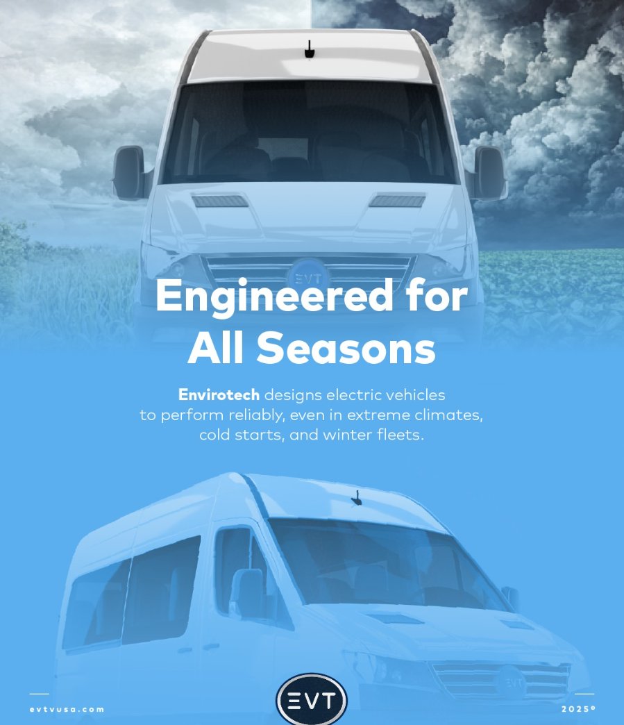 CrusaderStocks's tweet photo. $EVTV Cold weather used to be a challenge for EVs—but modern engineering is changing that.
Envirotech designs electric vehicles tested for performance and durability, no matter the season.
❄️ How does your fleet handle the winter months? Let us know.
#EVPerformance #ColdWeatherEVs #FleetResilience #YearRoundEVs #Envirotech @Evtusa