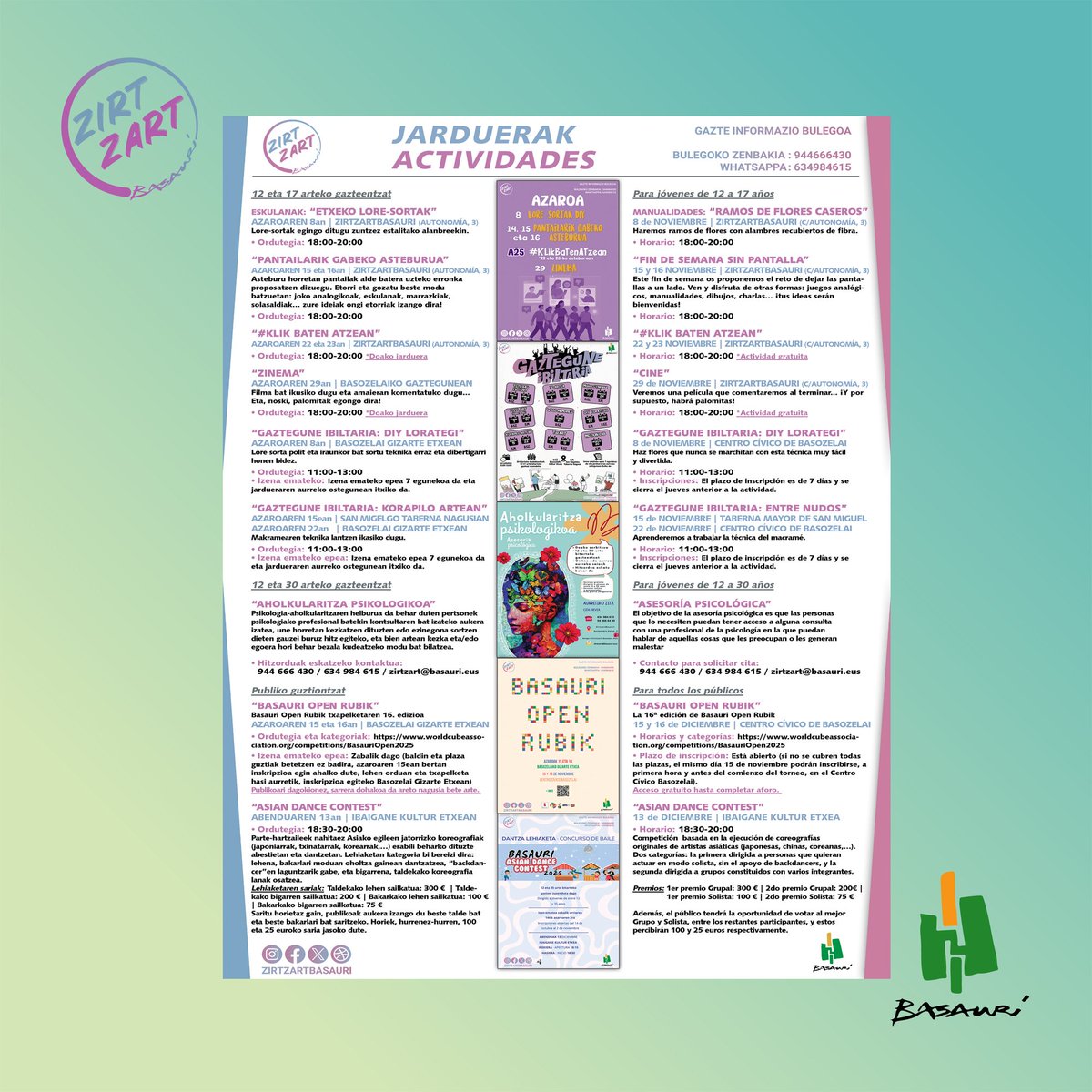 📰Os recordamos que  en el periódico "Basauri HOY" podéis consultar la programación de Zirtzart Estad atent@s porque el último ejemplar ha salido a la calle hoy mismo.

<a href="/BasaurikoUdala/">Basauriko Udala</a>
<a href="/basaurihoy/">BASAURI HOY</a> #Basauri