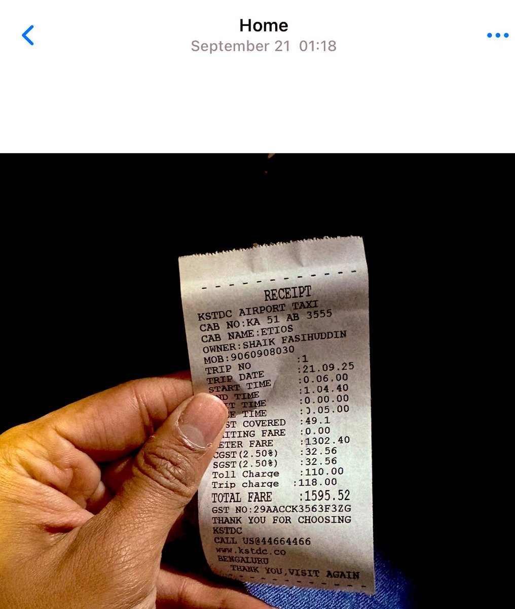 <a href="/akshaya_parida_/">Akshaya Parida</a> <a href="/kstdc/">K.S.T.D.C.</a> KSTDC is the best. Wasn’t feeling well. Flight got delayed. Had no strength to wait. Went straight to the KSTDC bay, got a cab immediately and he drove 50 kms to home  in 1 hr. Great, isn’t it?