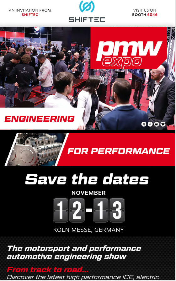 Don't forget next week!

Is this years Professional Motorsport World Show | 12th &amp; 13th November | Koln Messe, Germany Tickets below... 

pmw-expo.com

See you next week! 👍
