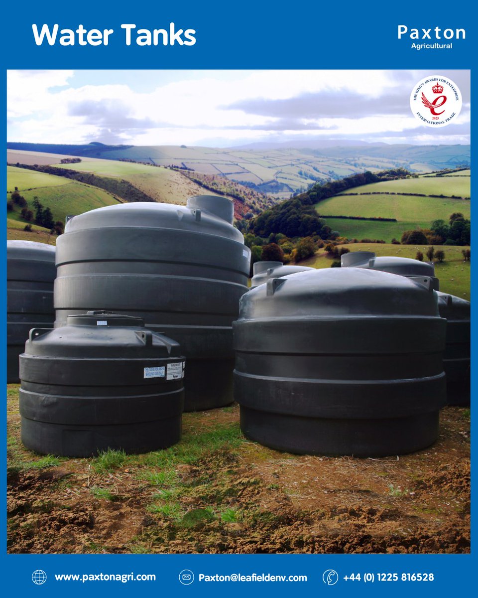 Paxton Water Tanks are ideal for rainwater harvesting, water storage, and agricultural use, offering both above-ground and underground options with capacities ranging from 250L to 10,000L.

Find out more 👇
paxtonagri.com/product-catego…

#livestock #agriculture #watertank #ukmade