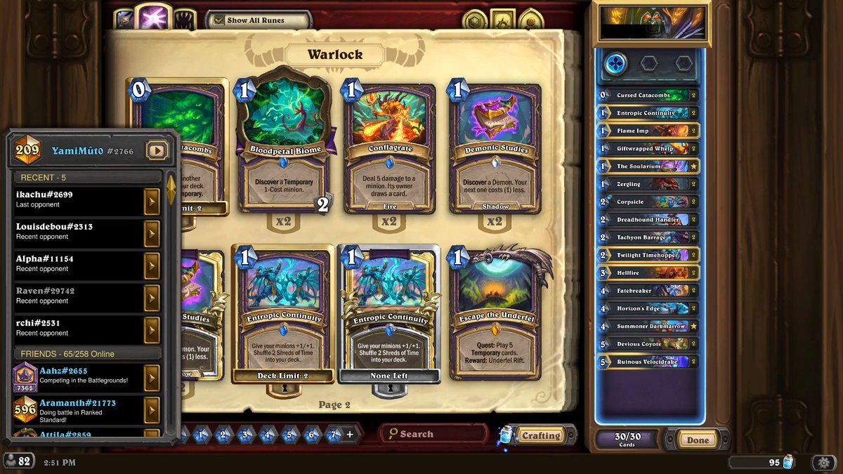 YamiMut0's tweet photo. Pour la nouvelle extension rush de bronze 10 à légende uniquement en démoniste aggro mon passage légende le plus rapide en 26 games 
listes différentes de D7 à légende 
Deck code👇
AAECAf0GAse4Bu+PBw6PnwSEoATqqAb/ugbHyQb/yQbj8QaEmQeirQekrQelrQenrQeorQebsAcAAA== https://t.co/2POpEFOlSm