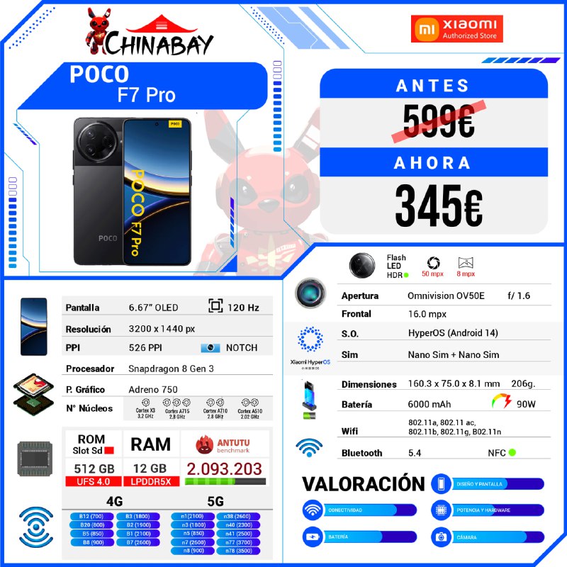 ChinaBay_deals's tweet photo. 🟢¡¡ OPORTUNIDAD !!
📱Poco F7 Pro
💶 Precio: 345.04€
📝 Cod. Promo: IFPEIXGG
🌐 Comprar aquí: https://t.co/mFSfFX4Fz5
🕳RAM: 12 GB | ROM: 512 GB
♨️ GLOBAL Version
#PocoF7Pro #Smartphones #TechDeals #Gadgets #MobileGaming https://t.co/YjugaBGjKH